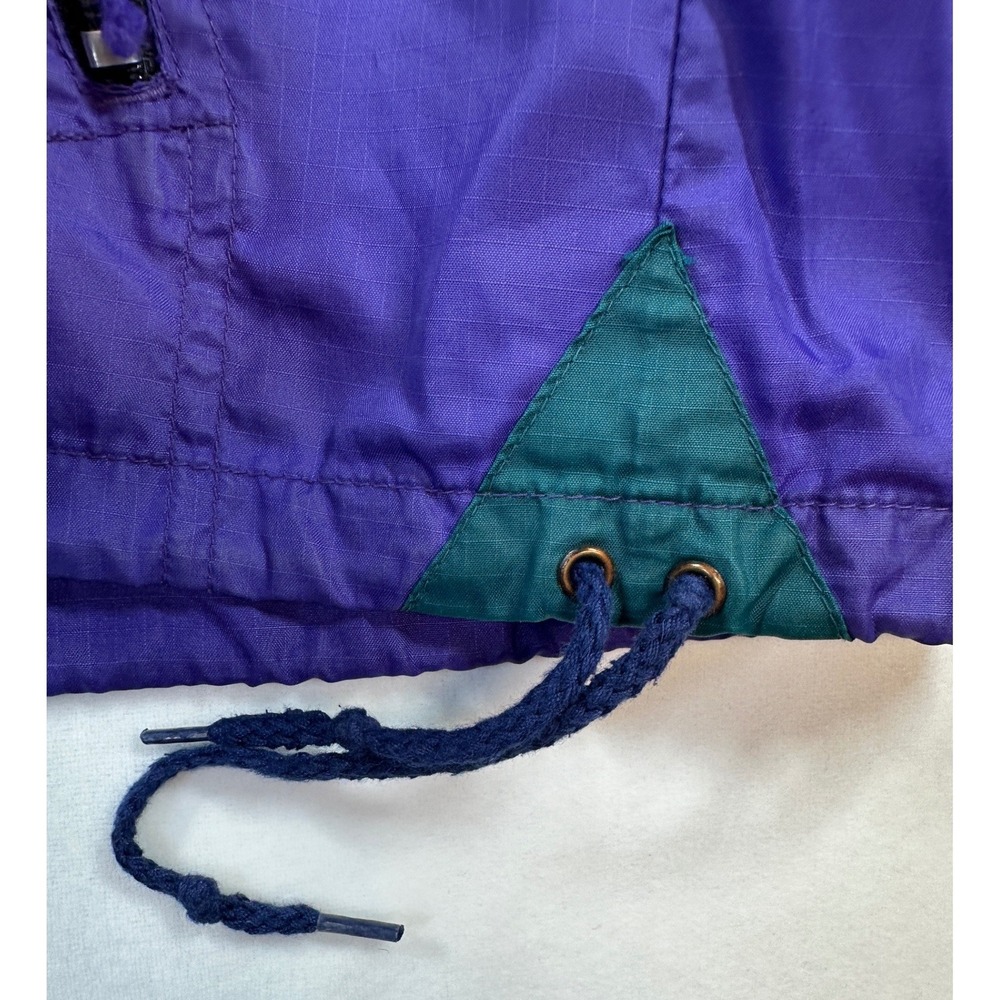 Vtg 90s Helly Hansen Anorak Windbreaker XL Purple Packable Hooded Rain Jacket - Picture 12 of 14